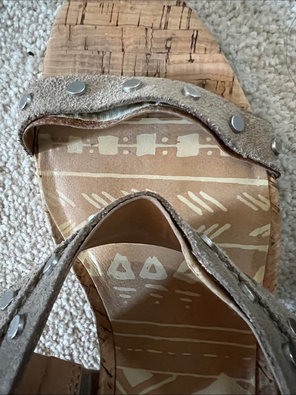 Dolce Vita Studded Taupe Suede Block Heel Sandals - Women - Picture 10 of 11